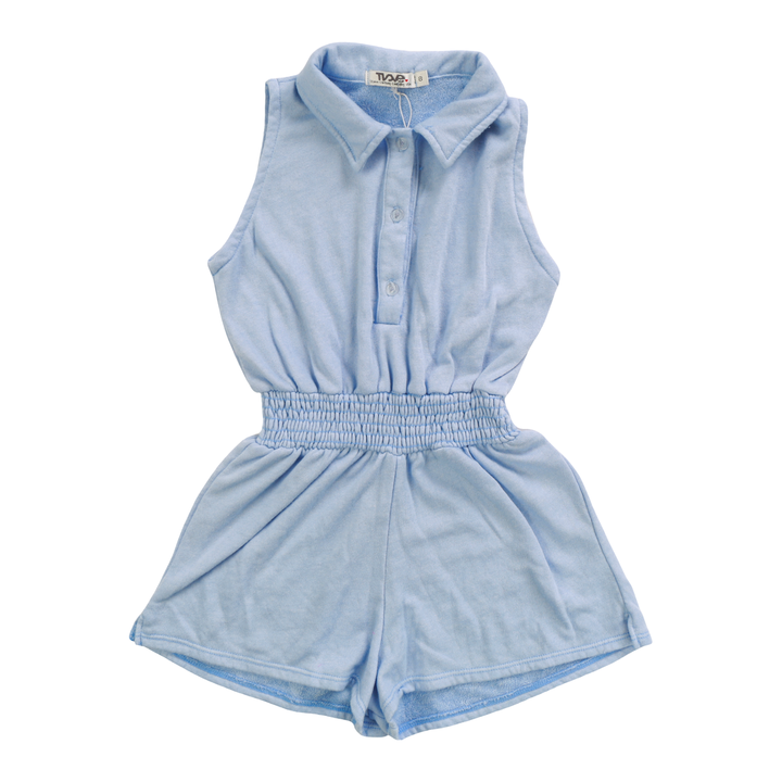 Collared Romper | C-Blue