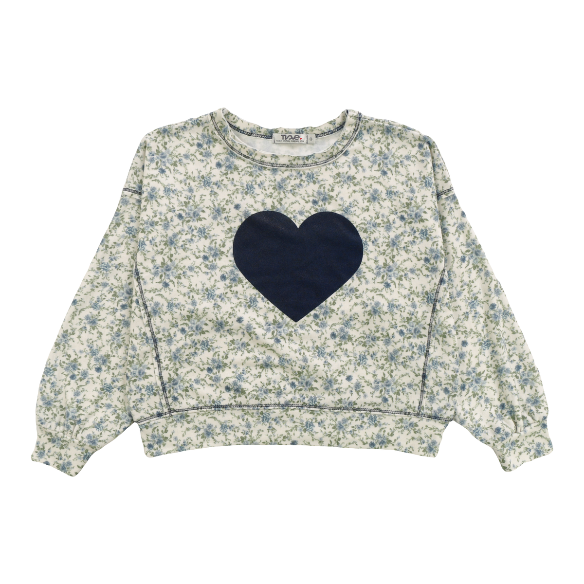 Off Shoulder Dolman Crewneck | Navy Floral
