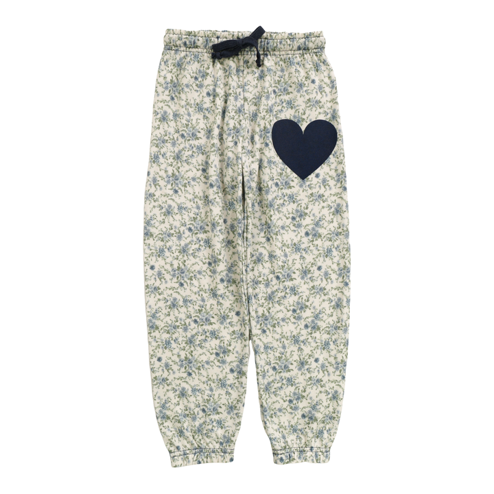 Elastic Waist Cuff Pant | Navy Floral