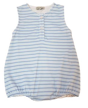 Blue Summer Boys Henley Bubble with Buttons