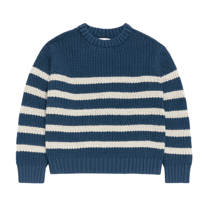 Archie Sweater | Navy & Cream Stripe
