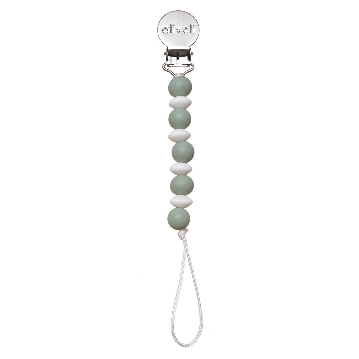 Ali+Oli Silicone Mini Pacifier Clip | Coconut