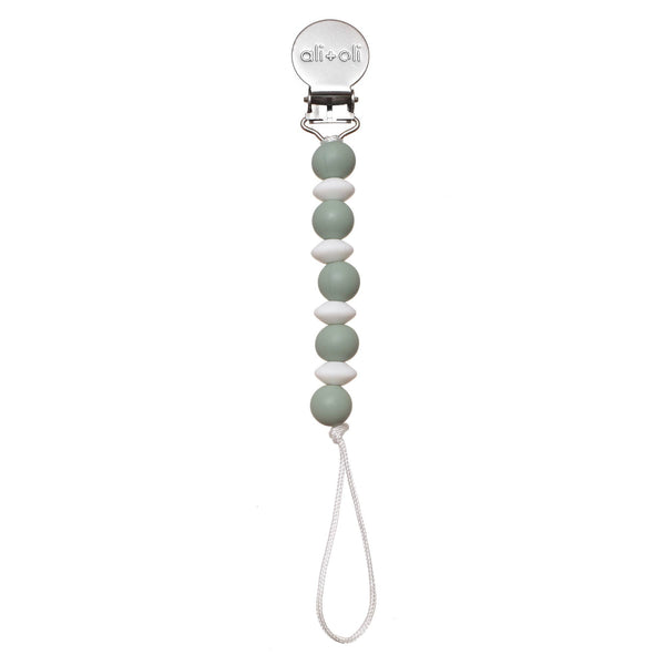 Ali+Oli Silicone Mini Pacifier Clip | Mint