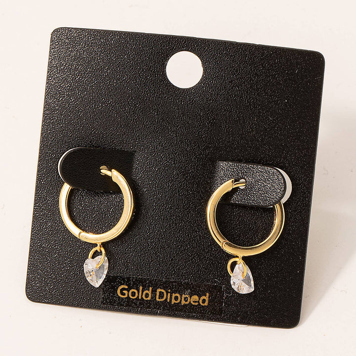 Gold Dipped Mini Heart Huggie Earrings