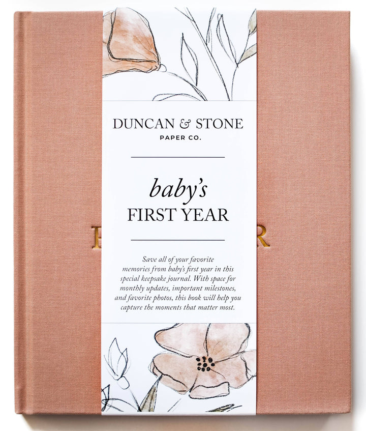 Baby's First Year Memory Book & Photo Album | Dusty Rose