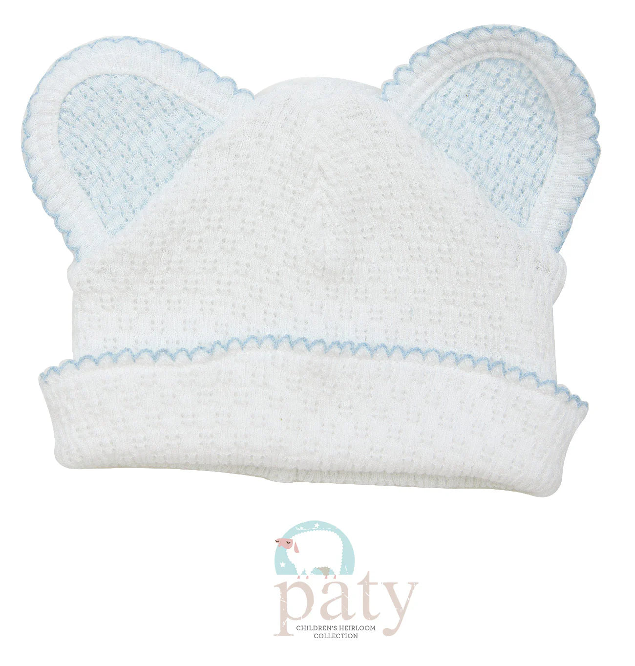 Knit Bear Cap without Bow | Blue