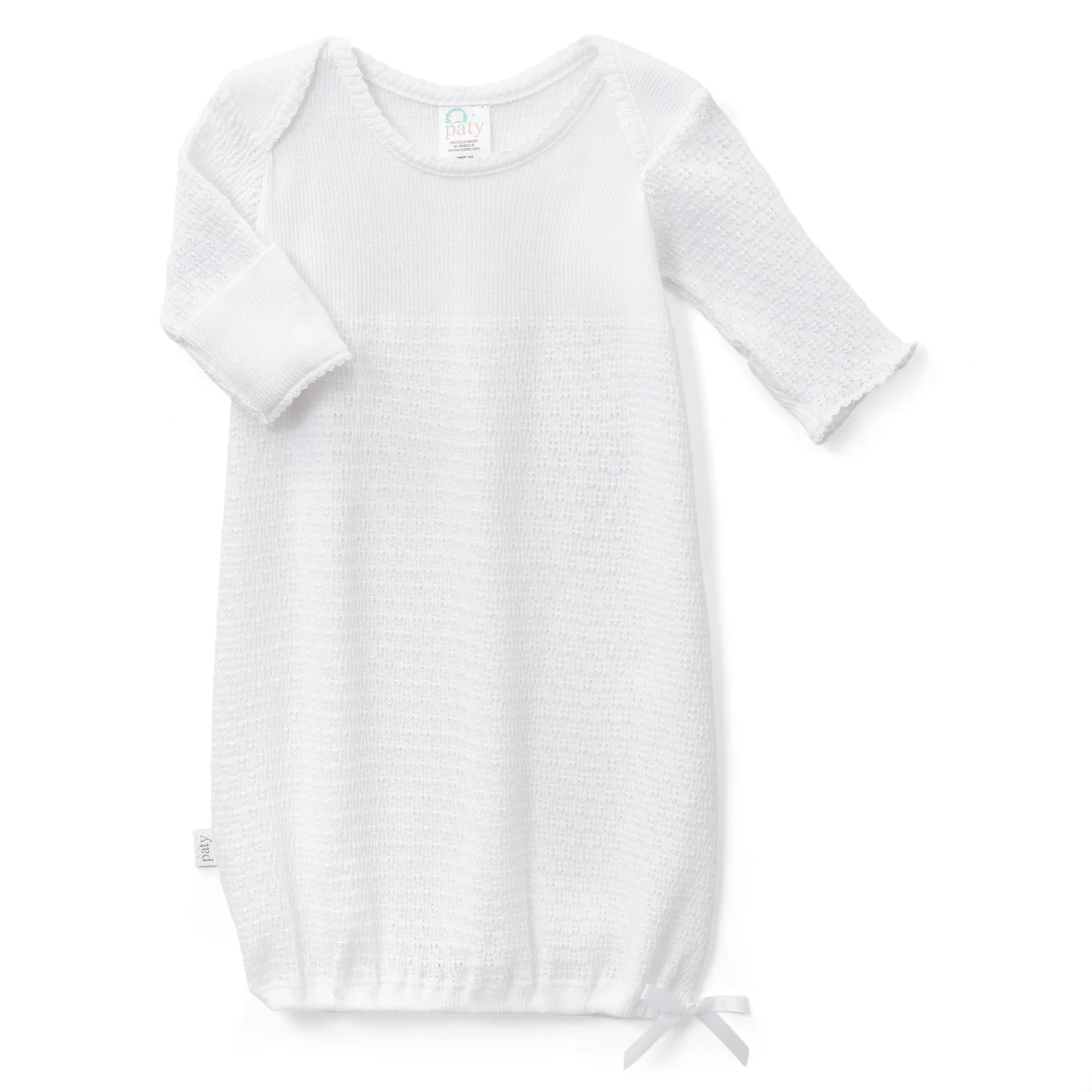 Overlap Shoulder Gown w Bow | White