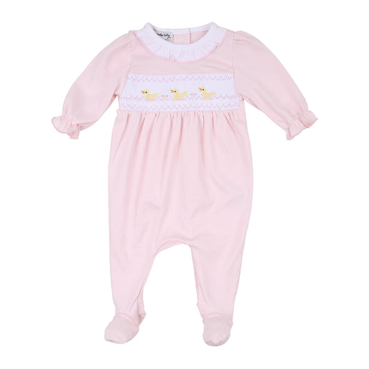 Just Ducky Smocked Footie | Pink