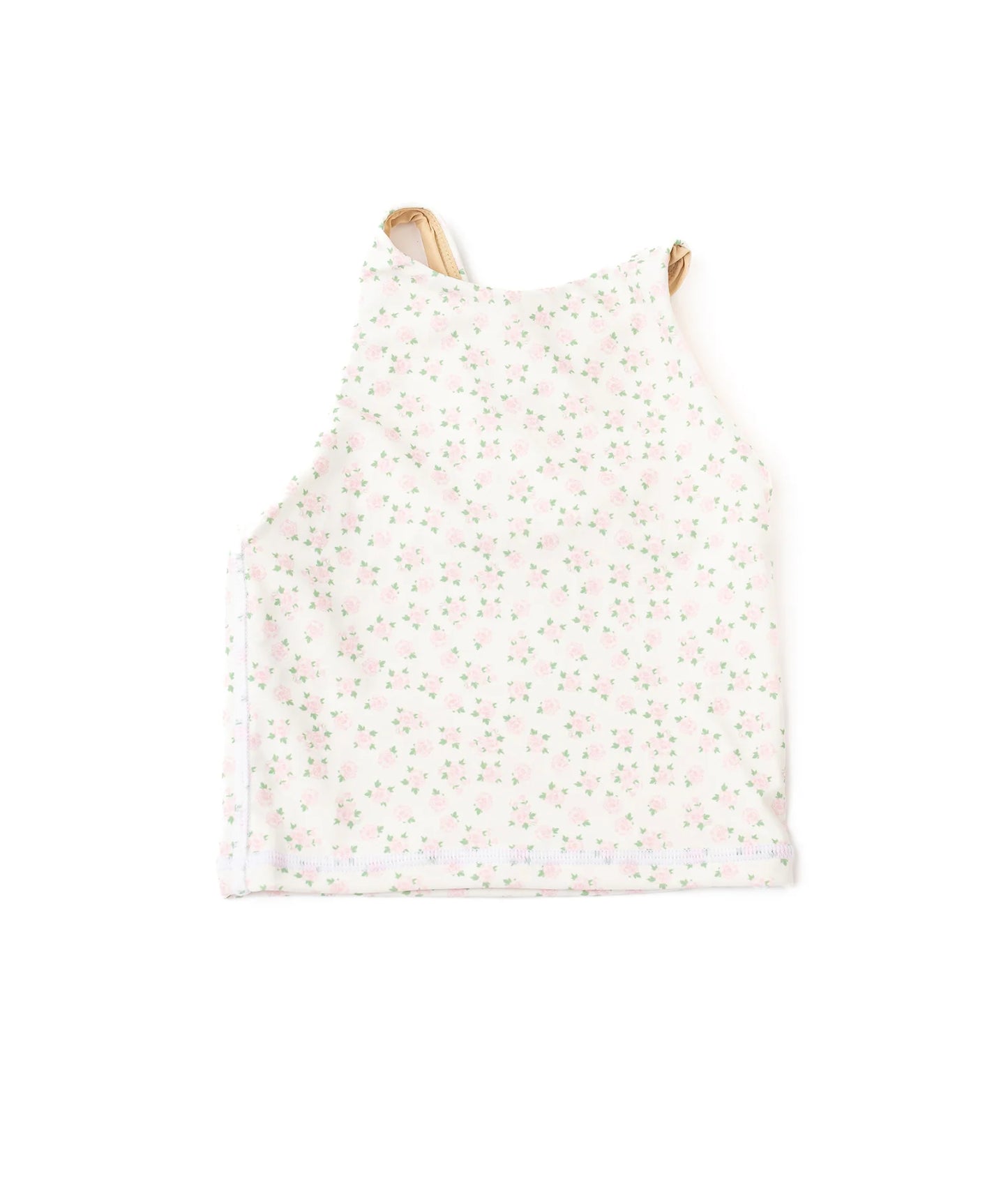 active tank, cottage floral pink