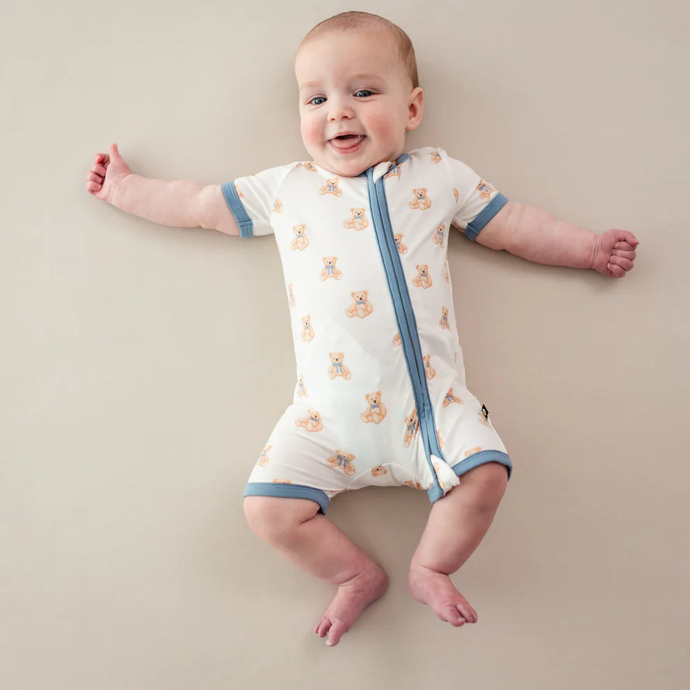 Kyte Baby Zippered Bamboo Shortall Romper | Teddy