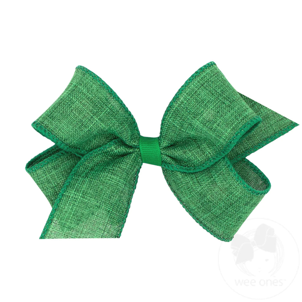 Medium Linen Bow | Green