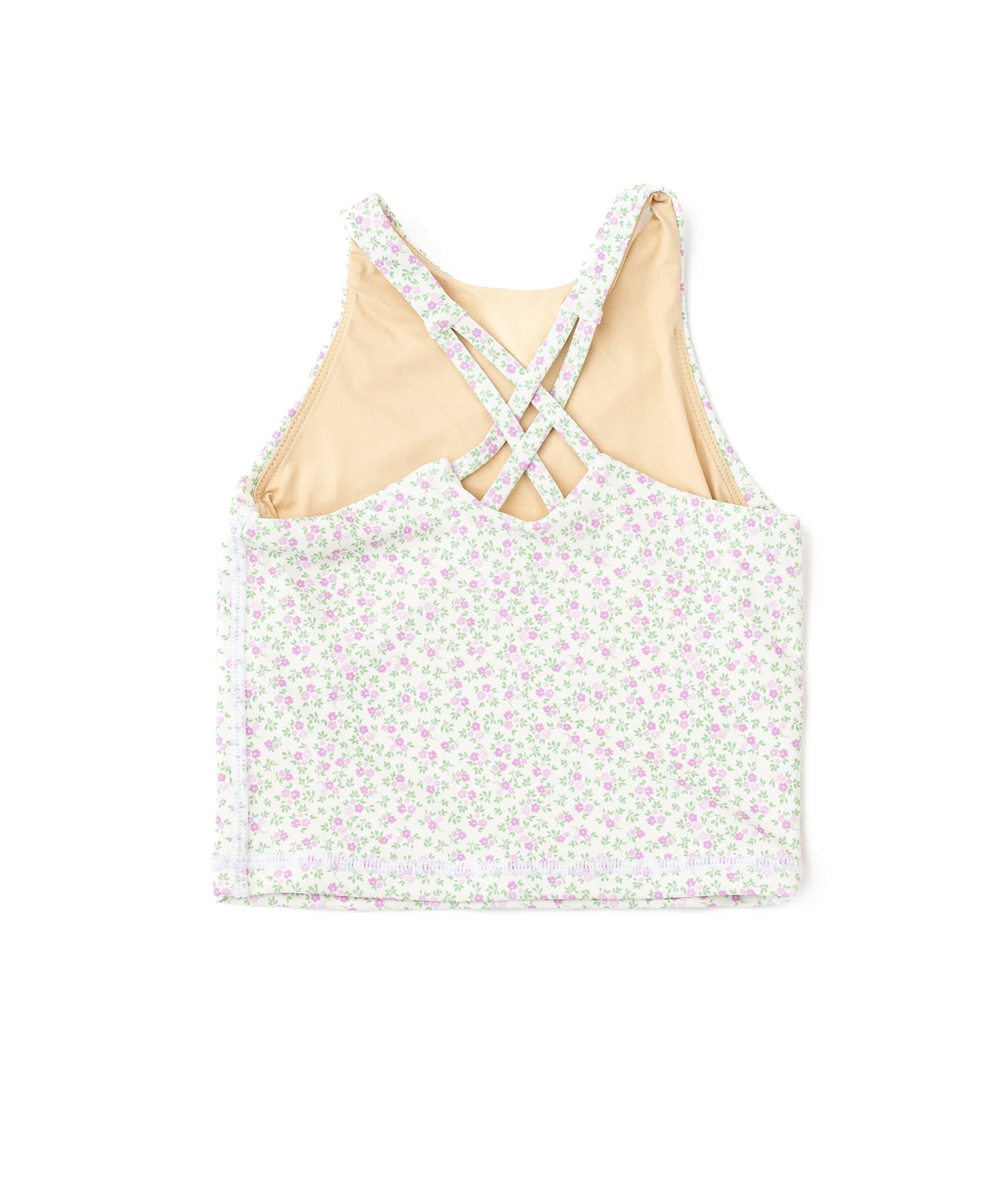 active tank, cottage floral lilac