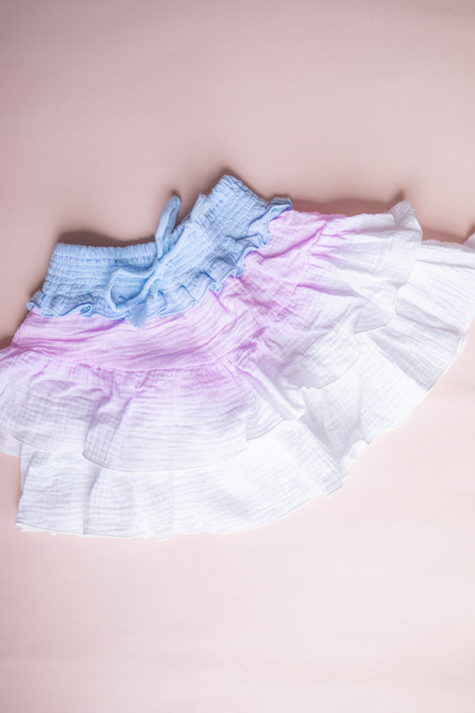 Ombre Skirt | Blue Pink & White
