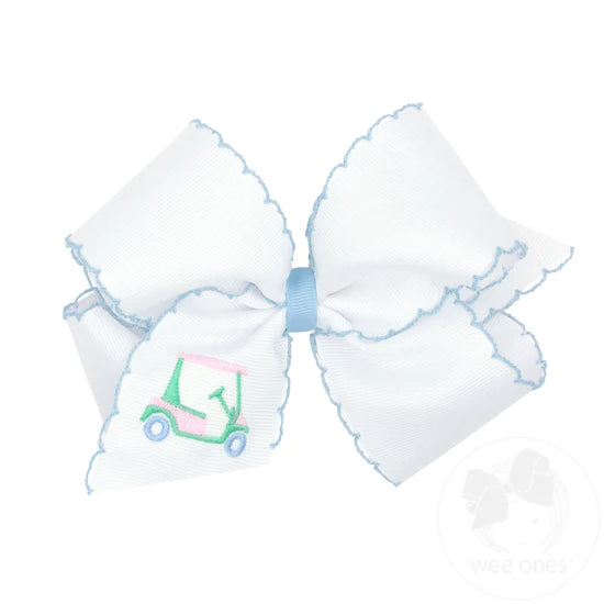 Medium Embroidered Grosgrain Bow | Golf Cart