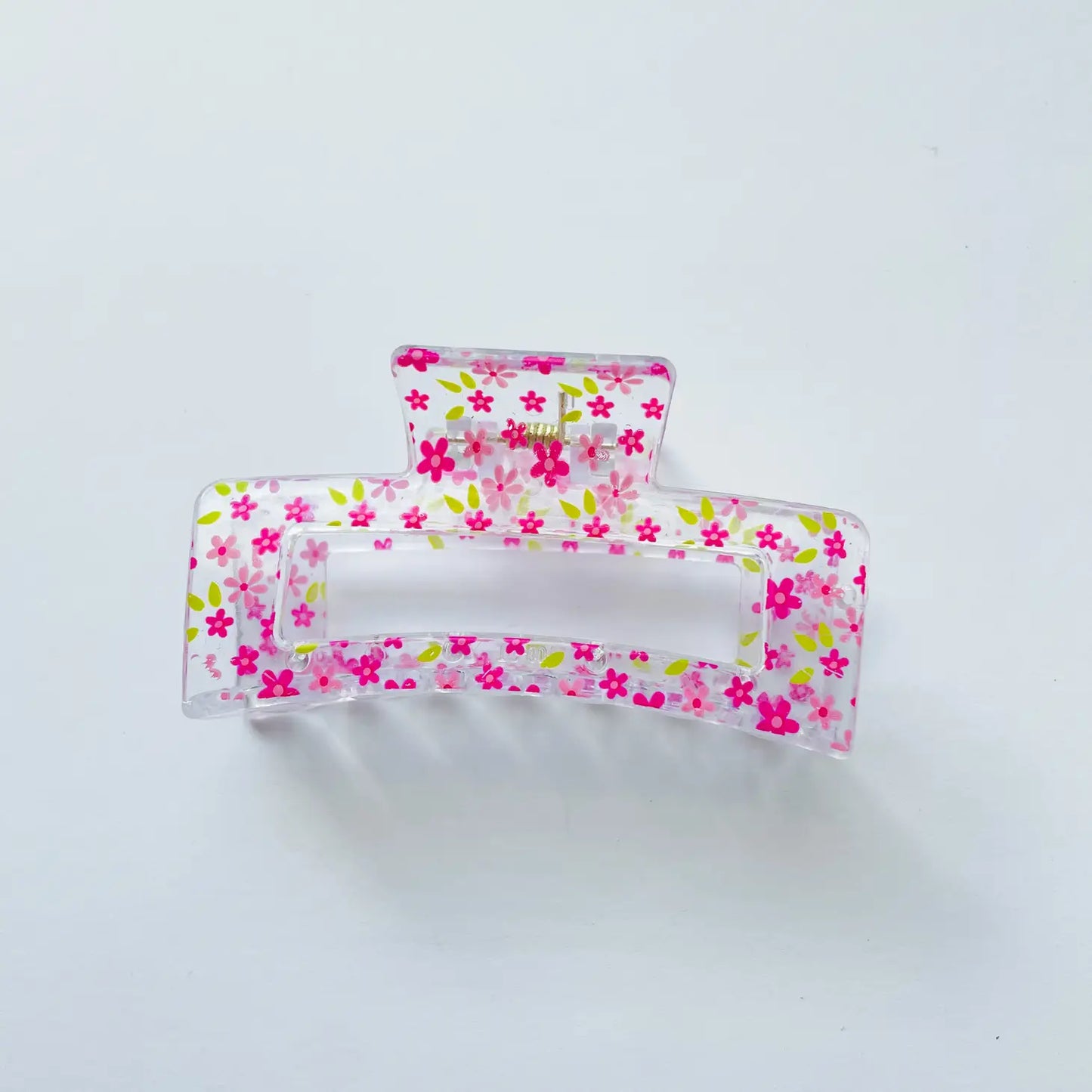 Hot Pink Floral Claw Clip
