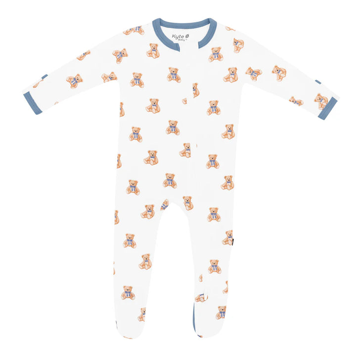 Kyte Baby Zippered Bamboo Footie | Teddy Bear