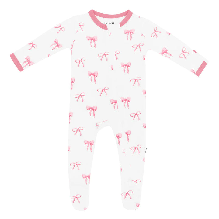 Kyte Baby Zippered Bamboo Footie | Bow