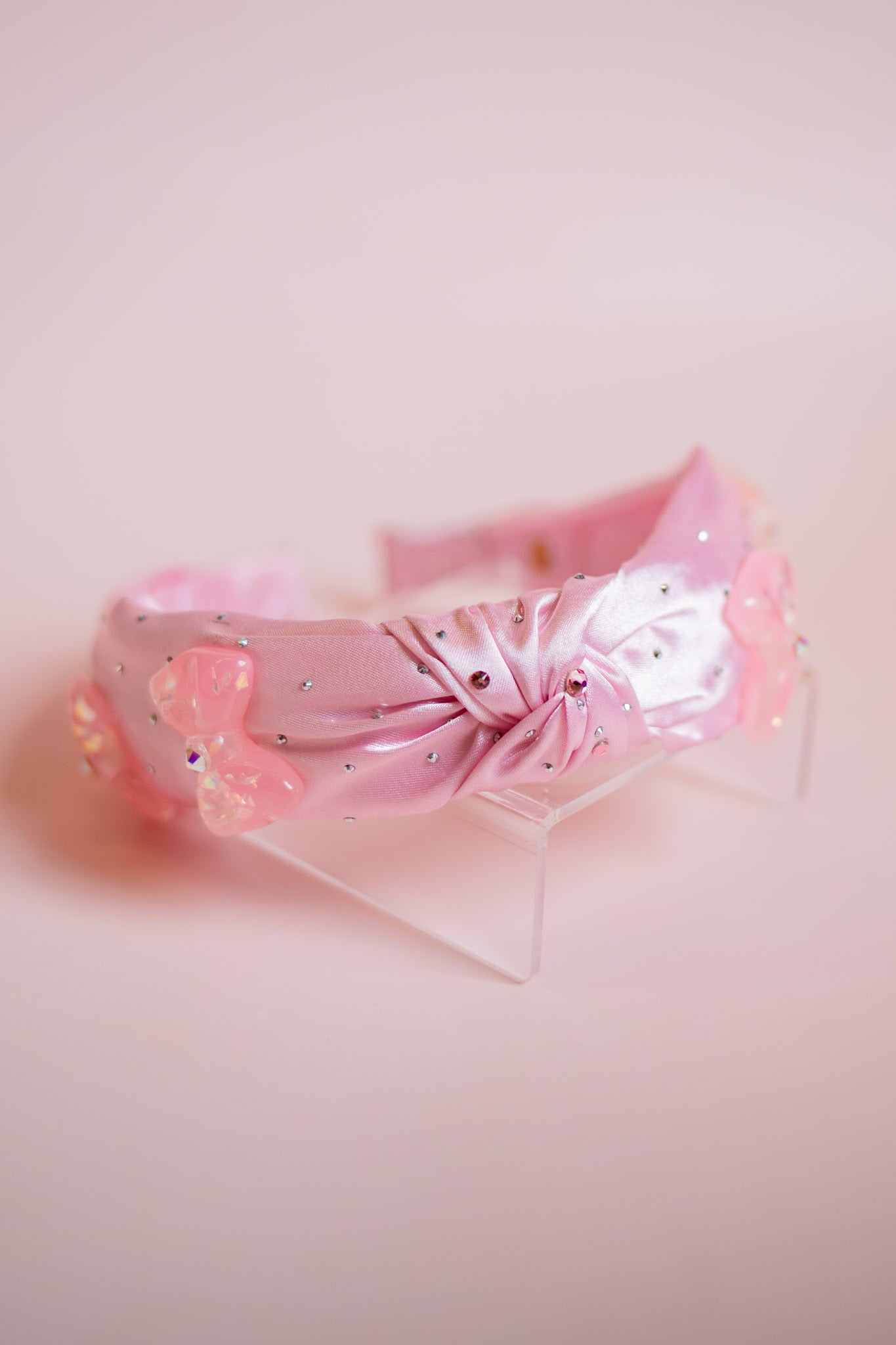 Large Bow Satin Knot Headband | Pink