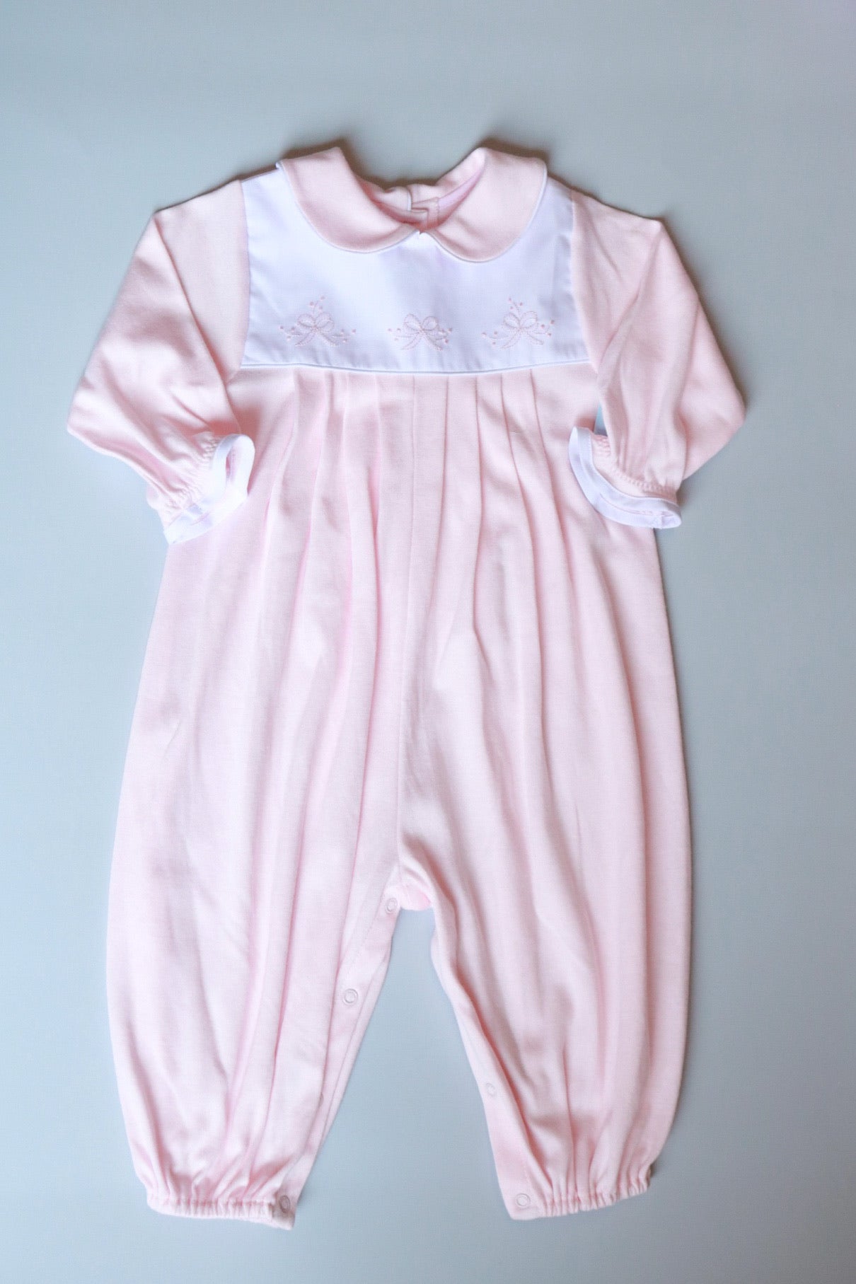 Embroidered Knit Longall | Pink Bow