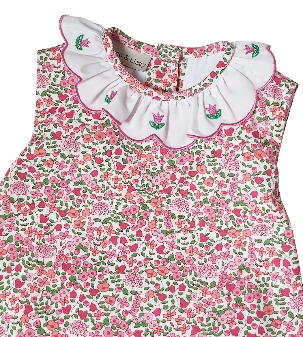 Brooke Floral + Green Gingham Bloomer Set