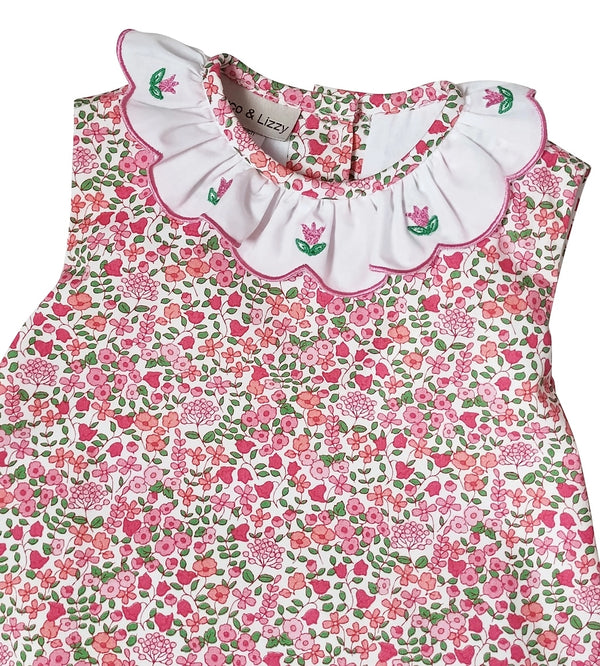Brooke Floral + Green Gingham Bloomer Set