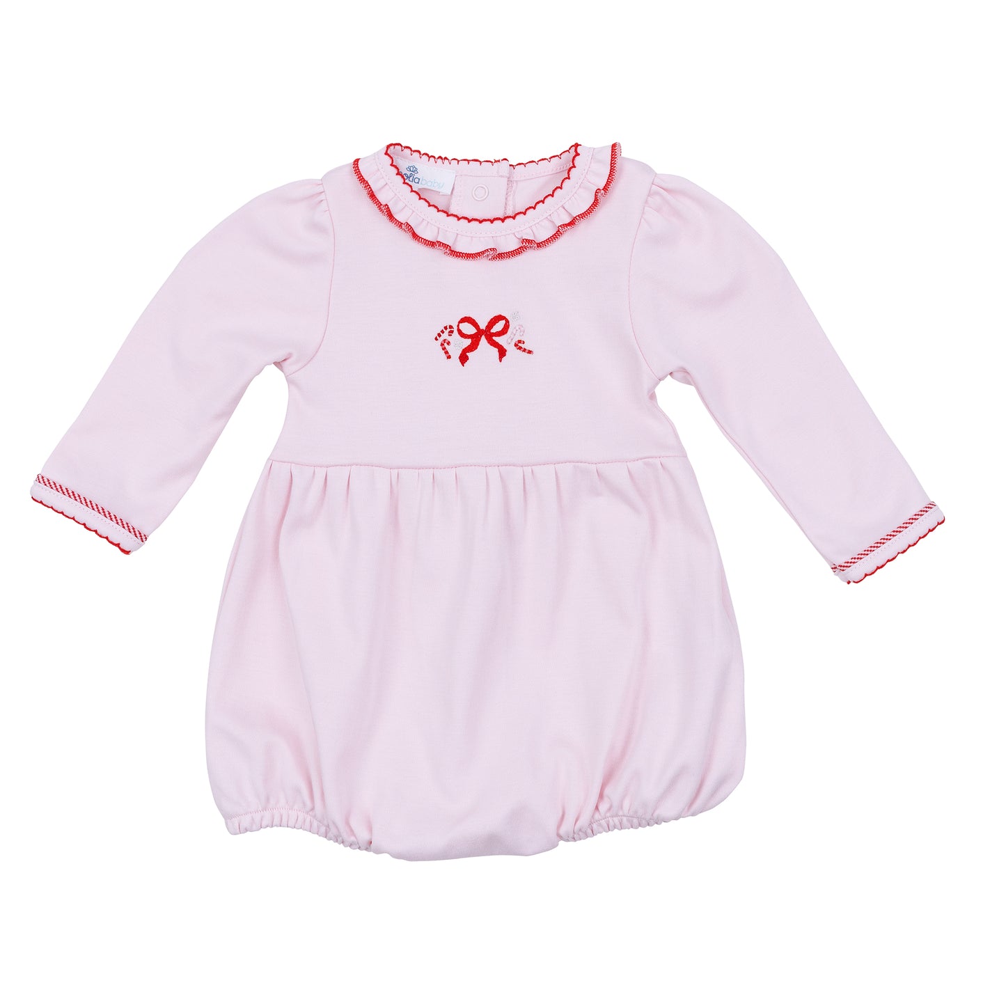 Candy Cane Lane Embroidered Long Sleeve Bubble