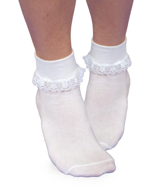 Jefferies Socks Smooth Toe Simplicity Lace Socks | White