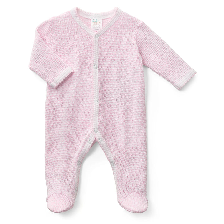 Paty Knit Solid Footie | Pink