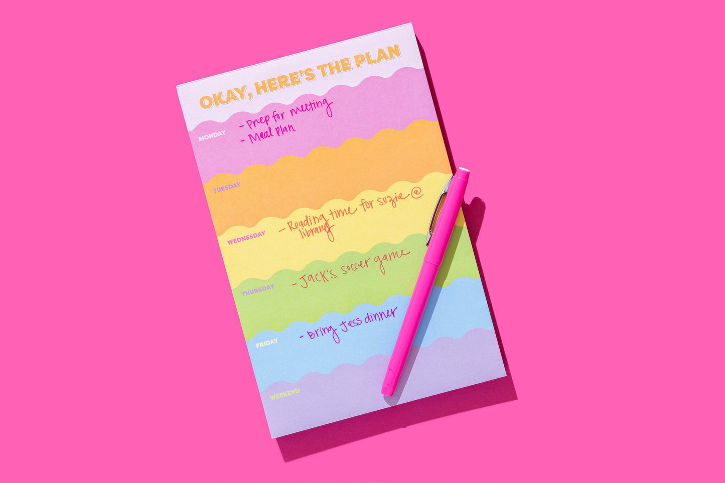 "Okay, Here's The Plan" Weekly List Pad