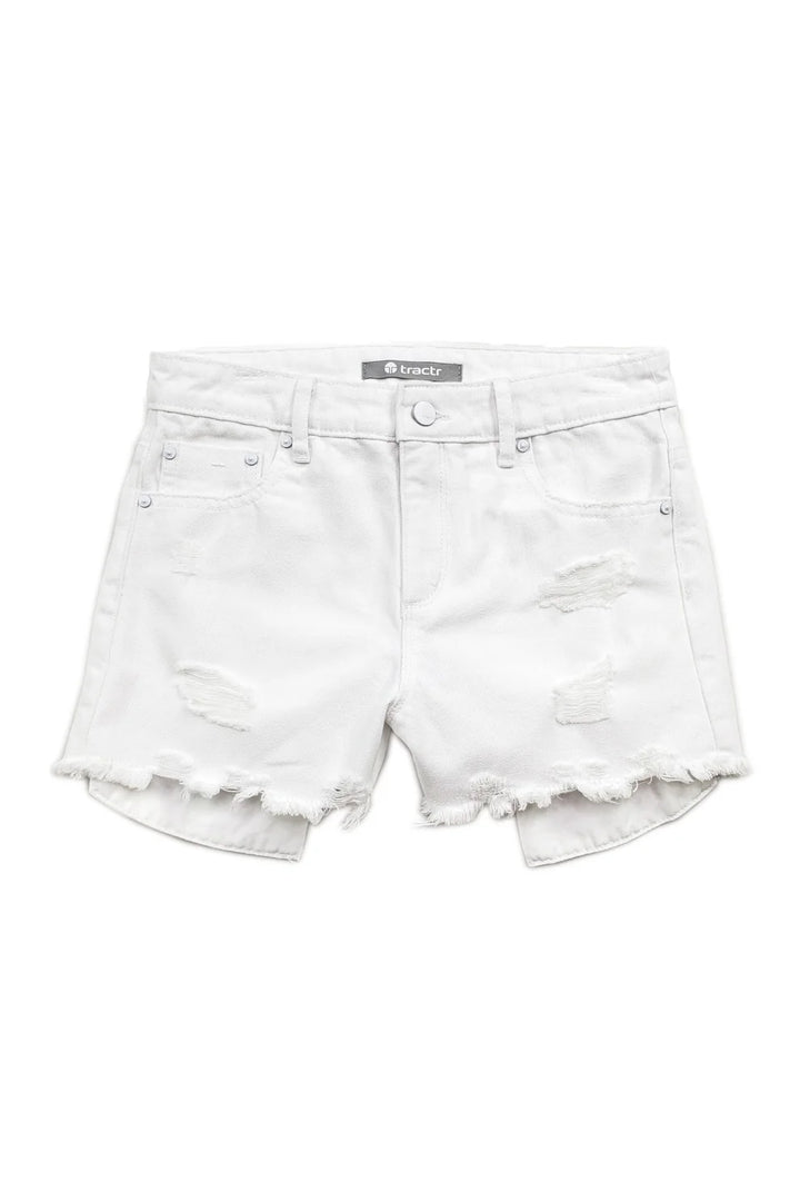 High Rise Weekender Short | White