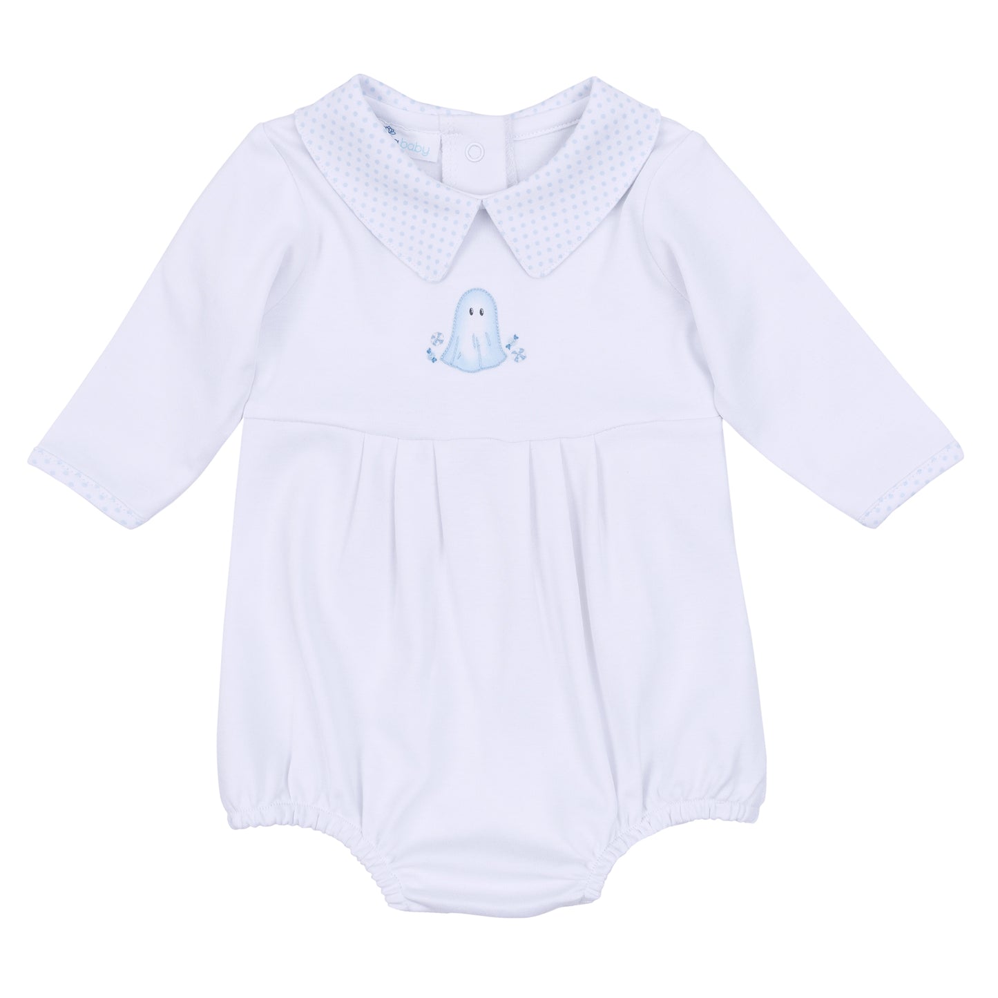 My Little Boo Collared Long Sleeve Bubble | Light Blue