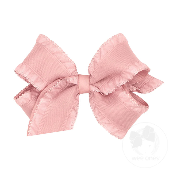 Medium Ruffle Edge Satin w Grosgrain Underlay | Nectar