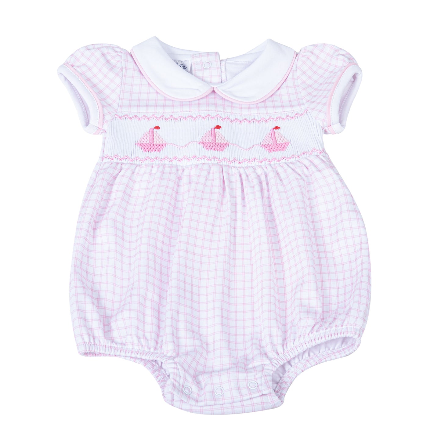 Ahoy Baby Classics Smocked Collared Bubble | Pink