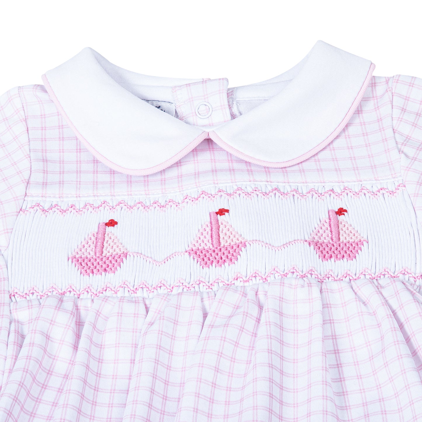 Ahoy Baby Classics Smocked Collared Bubble | Pink