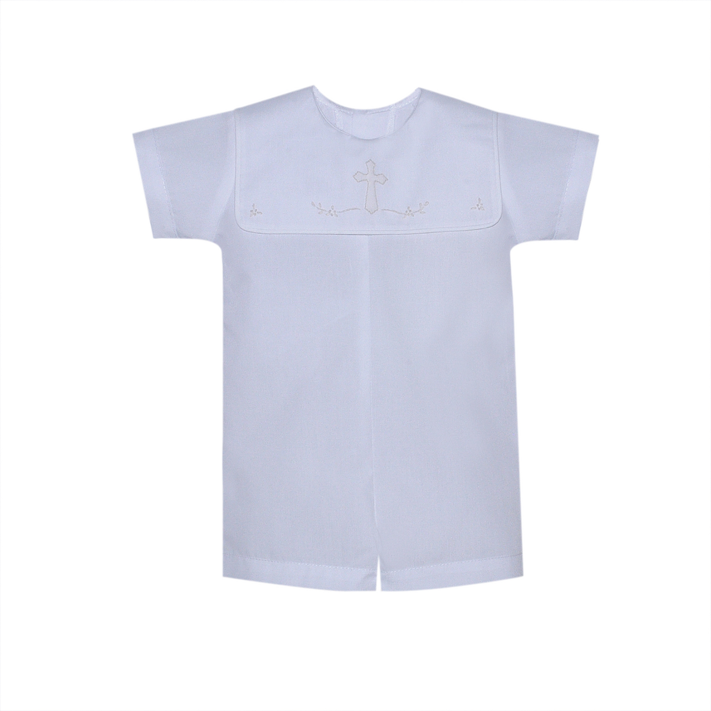 White Ellis Boy Romper | Cross