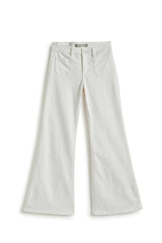 Patch Pocket Flare Jeans | White