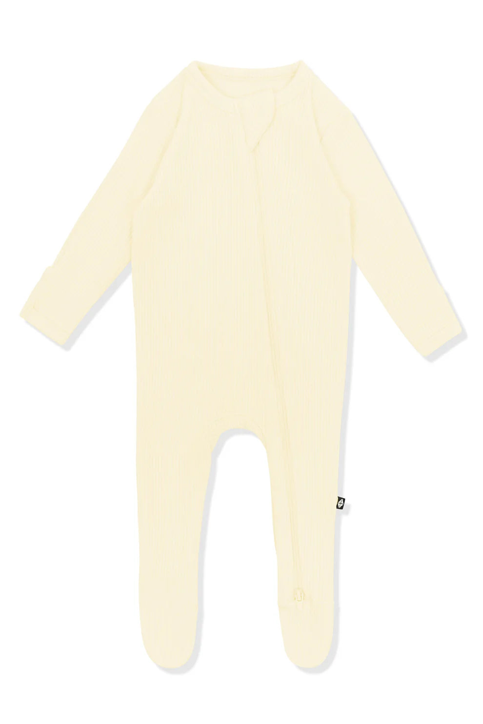 Kyte Baby Ribbed Zippered Bamboo Footie | Chamomile