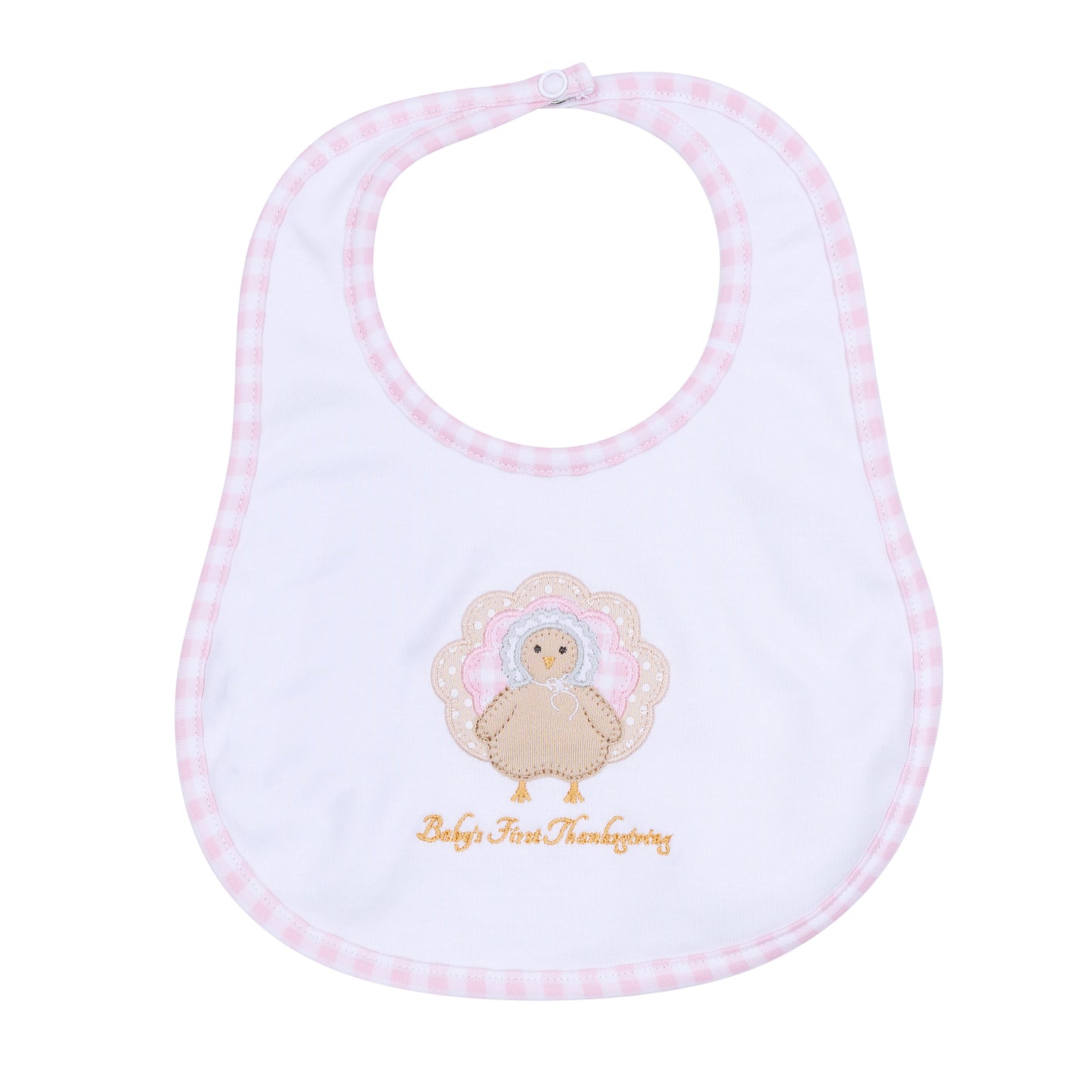 Pilgrim Pals First Thanksgiving Bib | Pink