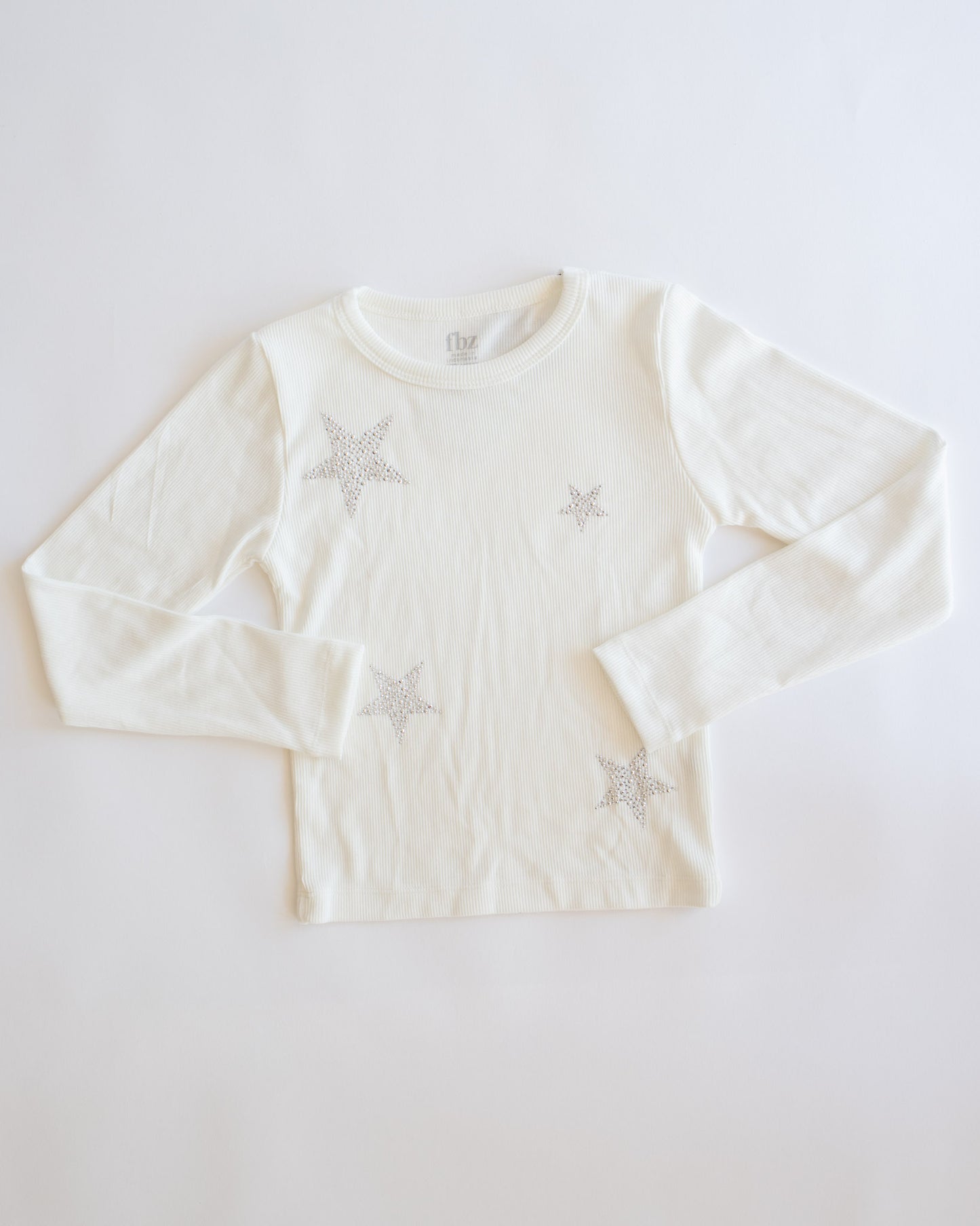 Silver Star Ribbed Long Sleeve | Off White
