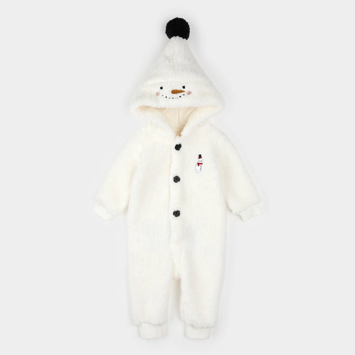 Sherpa Snowman Hooded Playsuit