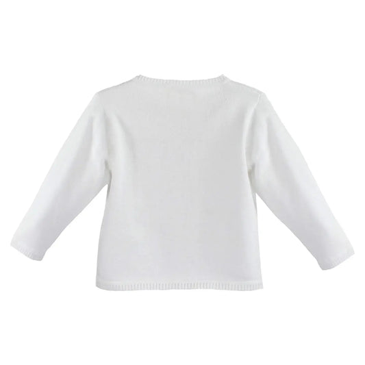 Ladder Edge Cardigan Sweater | White