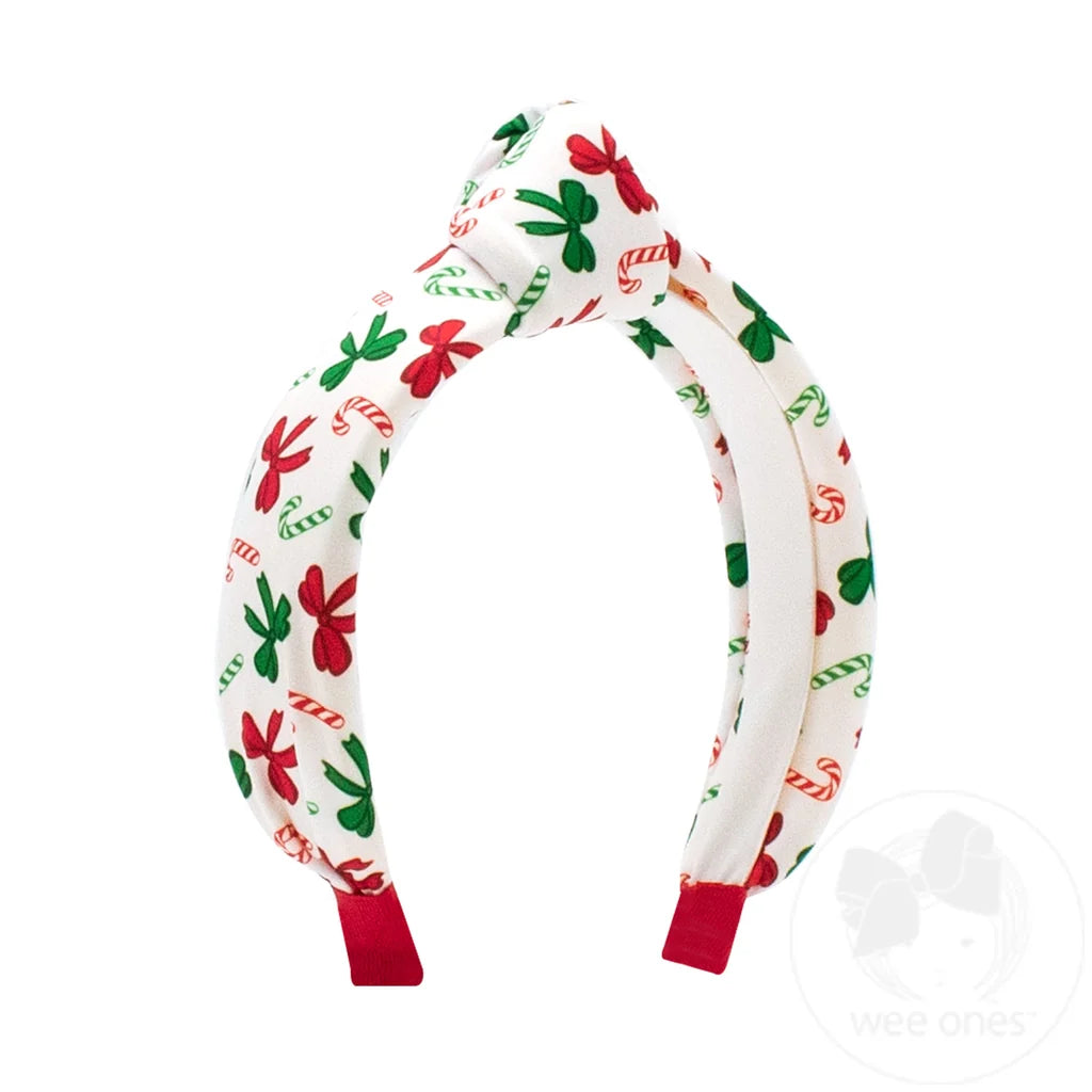 Christmas Print Knot Headband | Candy Cane