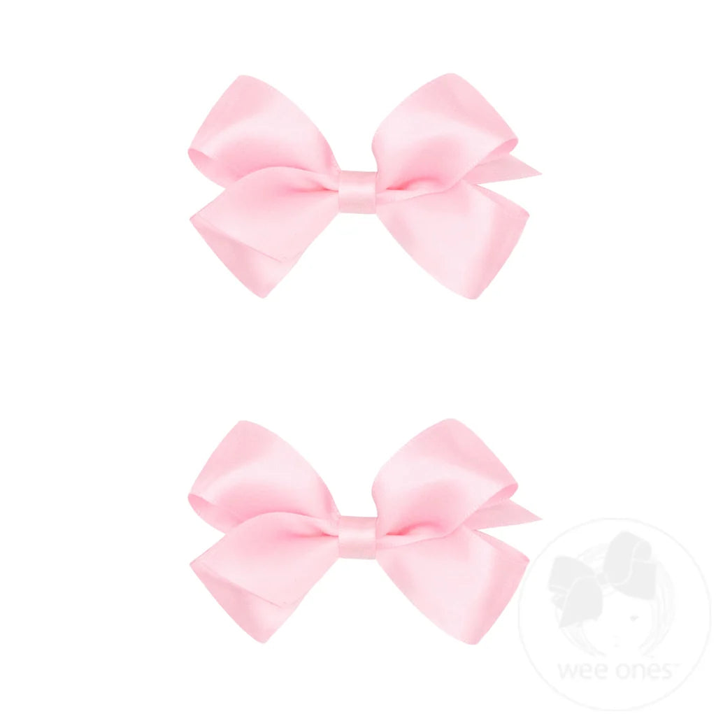 Mini Satin Bow Pair | Light Pink