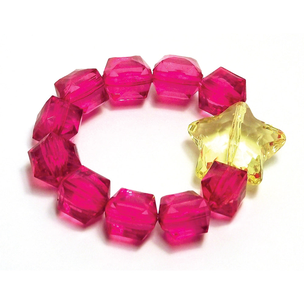 Rock Candy Star Bracelet  Hot Pink/Yellow – Magpies Nashville
