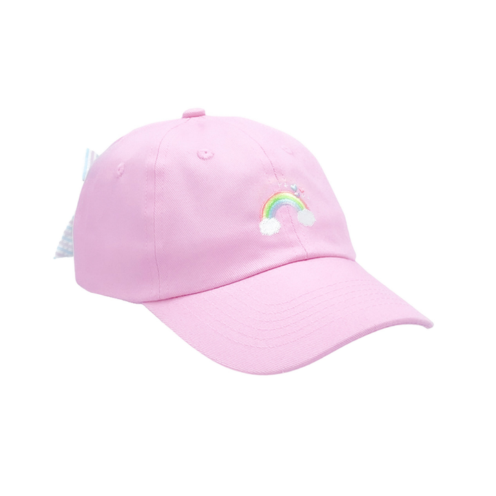 Rainbow Sparkle Bow Baseball Hat