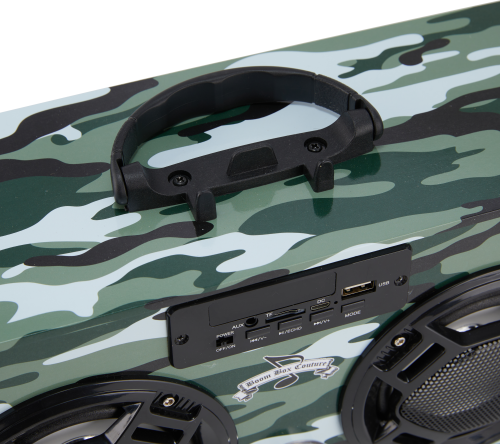Green Camo Wireless Boombox with FM Radio