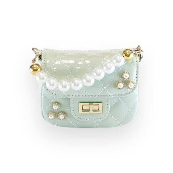 Embellished Patent Quilted Purse