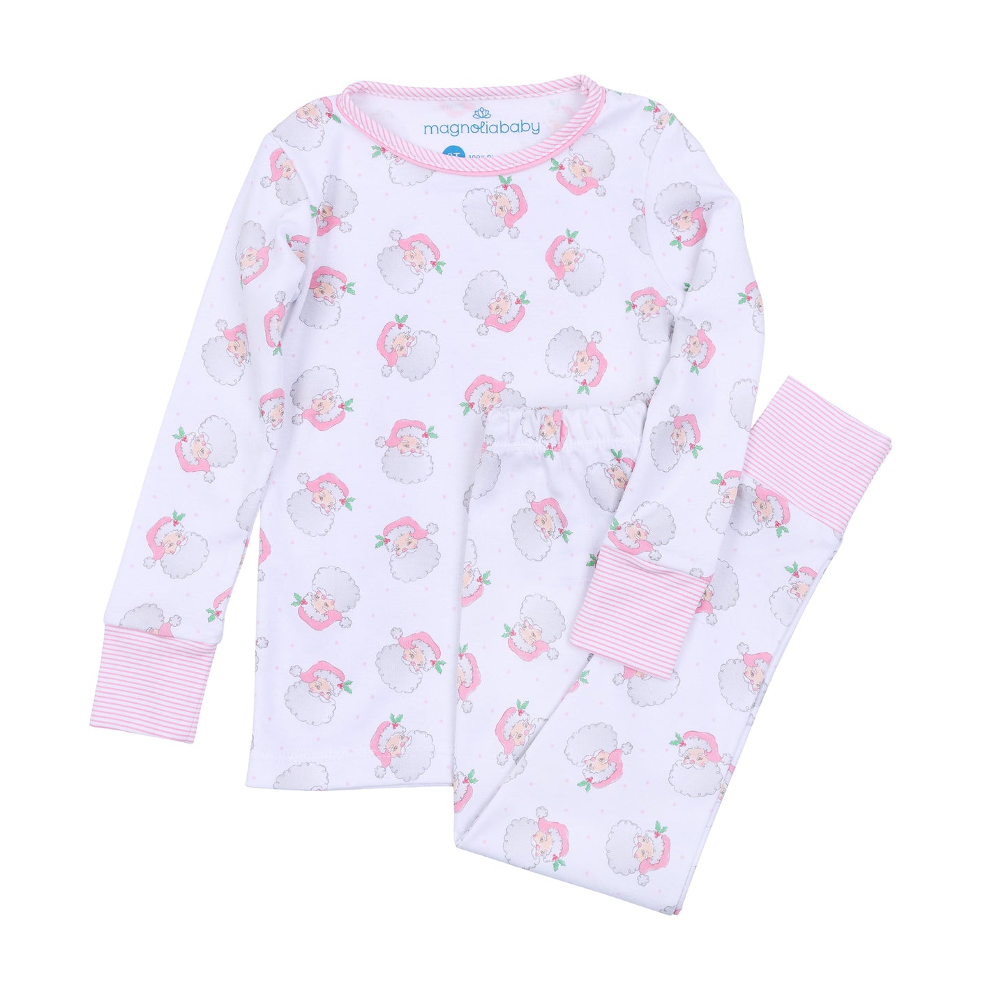 Santa Baby Long Sleeve Pajamas | Pink