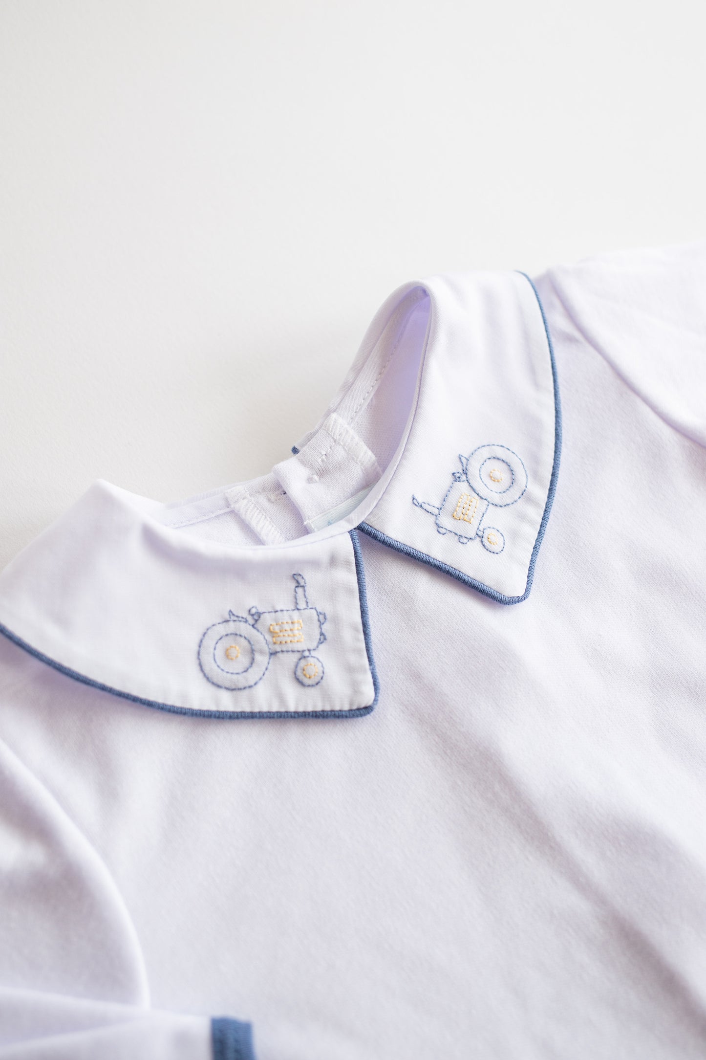 Embroidered Collar Knit Set | Slate Tractor