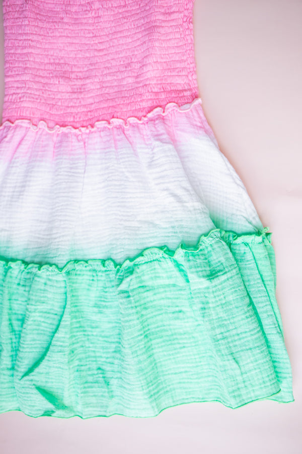 Ombre Smocked Dress | Watermelon